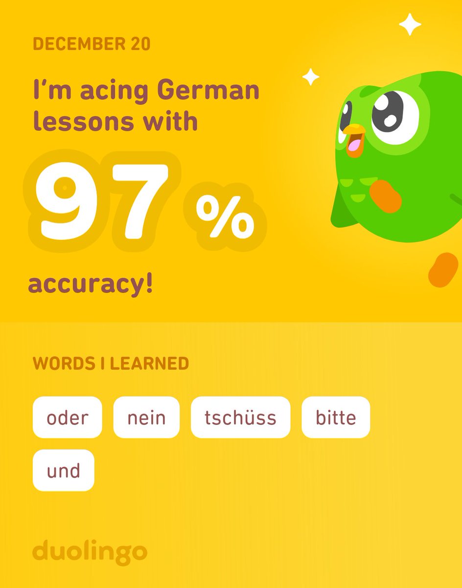 I’m learning German on Duolingo! It’s free, fun, and effective.