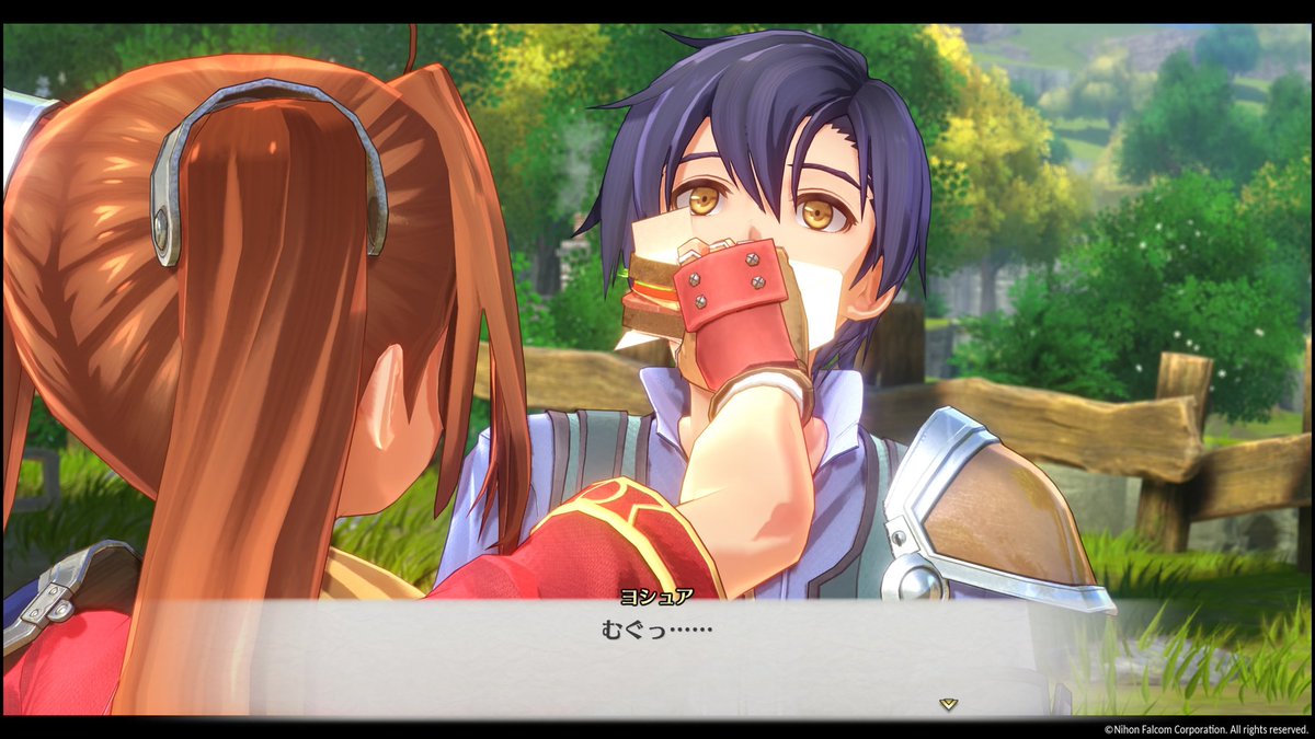 今日のお昼はエステルが注文した「スモークハムのサンドイッチ」弁当。
パンは焼いてからサンドしているので香ばしく、新鮮なフリルレタスもシャキシャキで美味しかったです❣️

ヨシュアの口にサンドイッチを無理矢理突っ込んじゃうシーンはエステルらしさが全快でしたね😆
#空の軌跡
#再現メニュー