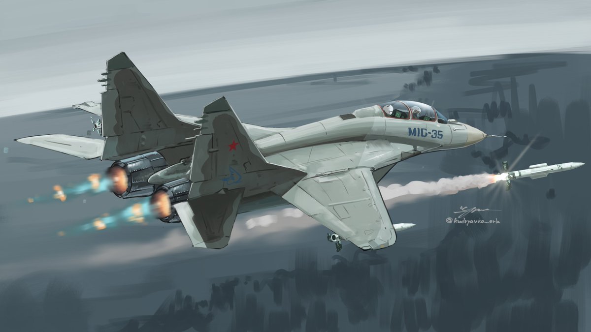 skeb納品しました！
MiG-35です。資料がなくて大変だった……
微妙にいろんなところがMiG-29と変わってるのね