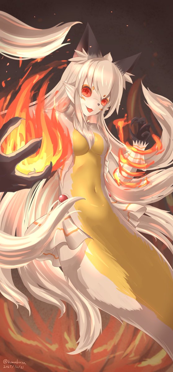 創作人魚のクリームちゃん、炎を操る九尾人魚の姿