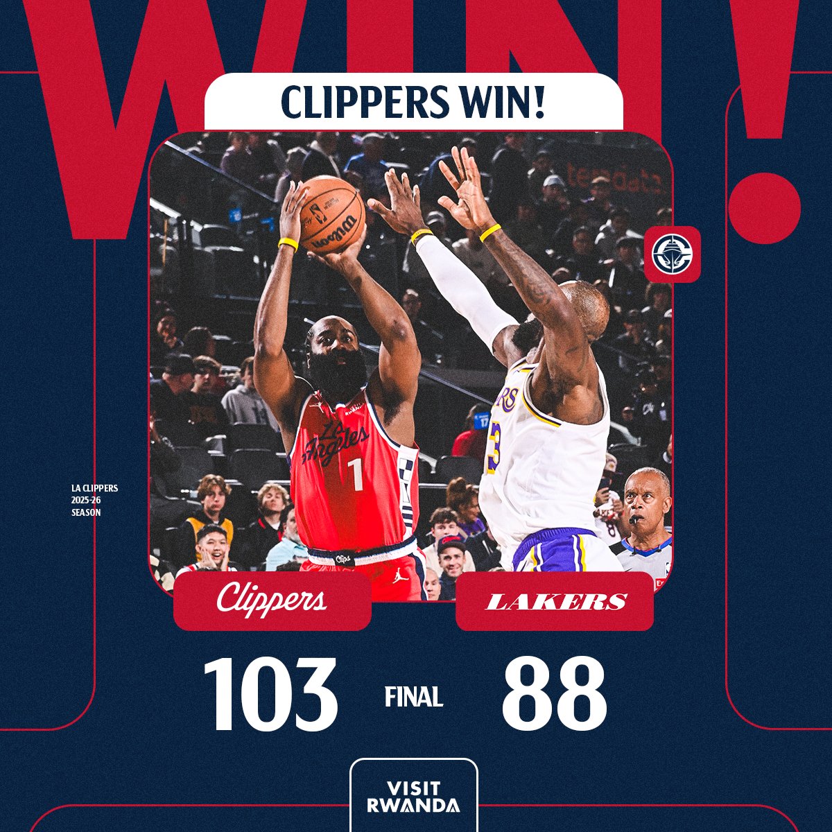 LAClippers's tweet photo. CLIPPERS WIN!!! https://t.co/RFgMQb64n6