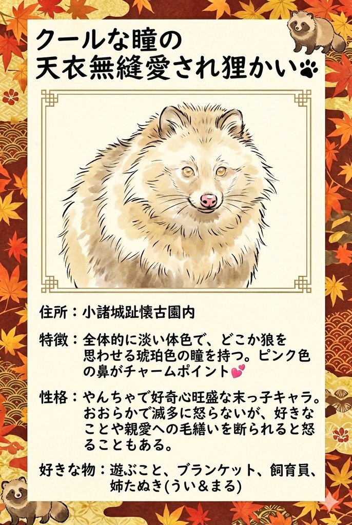 GEMINIさんに頼んで、推したぬきカード第2弾(モデルはかいくん)を作成