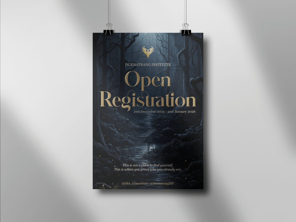 DSA_Consortium's tweet image. ⠀⠀⠀⠀ 
DURMSTRANG INSTITUTE
OPEN REGISTRATION #7
——

Open Gate
21 December 2025 • 12.00 (WIB)

Close Gate
2 January 2026 • 23.59 (WIB)

🔗 tavcofficial.carrd.co/#newbie 
⠀⠀ ⠀⠀