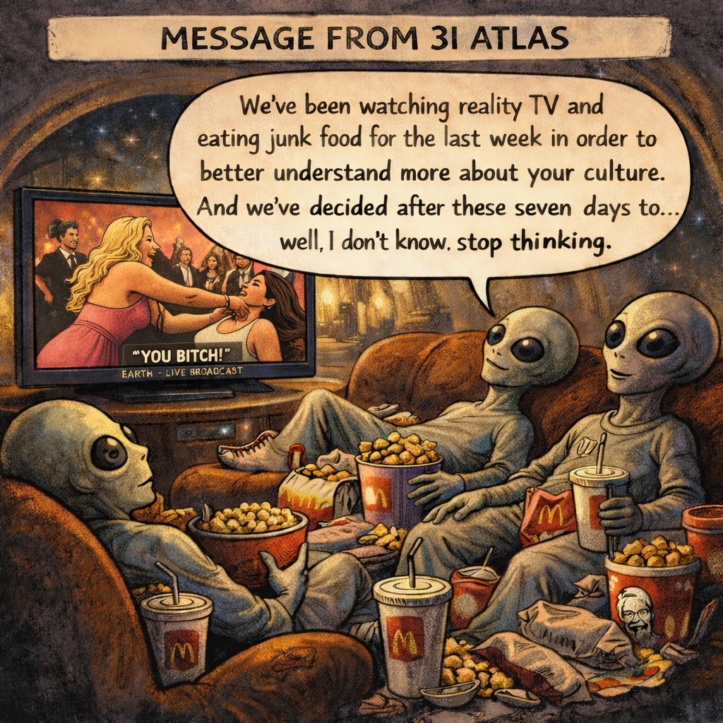 TConfusionius's tweet photo. I guess we blew it! #3i atlas #cartoon #satire #uap https://t.co/lILyfjjzV0