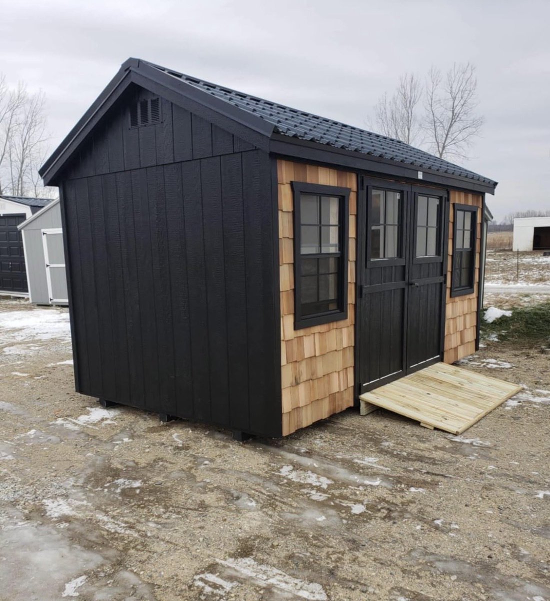 greatlakescabin's tweet photo. For Sale: Amish-Built 8x14 Shed

Premium Features: • Cedar Shake + Black LP SmartSide • Black Metal Roof • 6x6 Double Doors w/ Windows • 2 Extra Windows • Ramp Included
Ideal for storage/workshop.

$4,500 + tax/delivery

DM for details. Serious inquiries.
#AmishBuilt #ShedForSale #Michigan