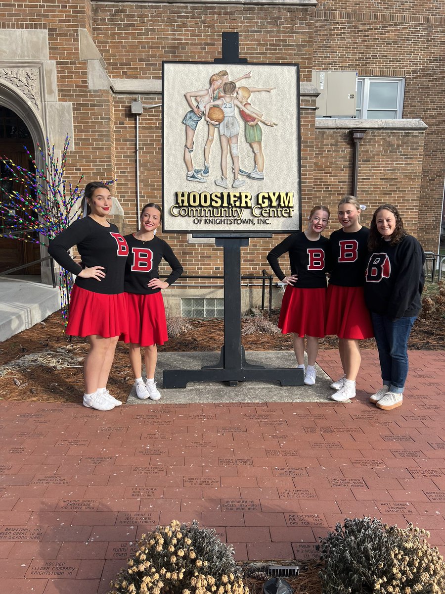 BHSChiefsCheer's tweet photo. Tonight we had the opportunity to play in the Hoosier gymnasium! We played the part with our 1950s style uniforms and even did spread eagle jumps! We ended the night with a win and went out to eat at Fricker’s to celebrate! https://t.co/1B4QkrjIsx