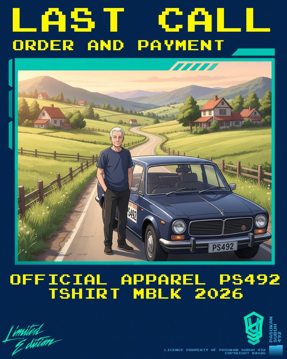 *BATAS PEMESANAN APPAREL MBLK 2026*
________________
Pemesanan dan pembayaran merchandise MBLK 2026. 
________________

Official Merchandise MBLK 2026 Original Apparel PS492 

Grab it fast!! visit our website ps492.or.id/order/ for order

#MBLK26 #NoMudikNoParty #Mudik