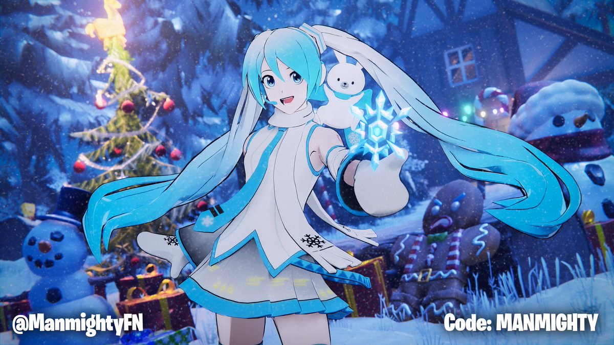 ManmightyFN's tweet image. Snow Miku and Yukine wish you very Happy Christmas 
❄️🎵Chu Chu ru-Chu Chu ru-Chu Chu🎵❄️
Use my code MANMIGHTY in the Fortnite Store if you would like to support me in this Winterfest

#EpicPartner #FortniteArt #hatsune_miku #初音ミク #雪ミク #ラビット・ユキネ