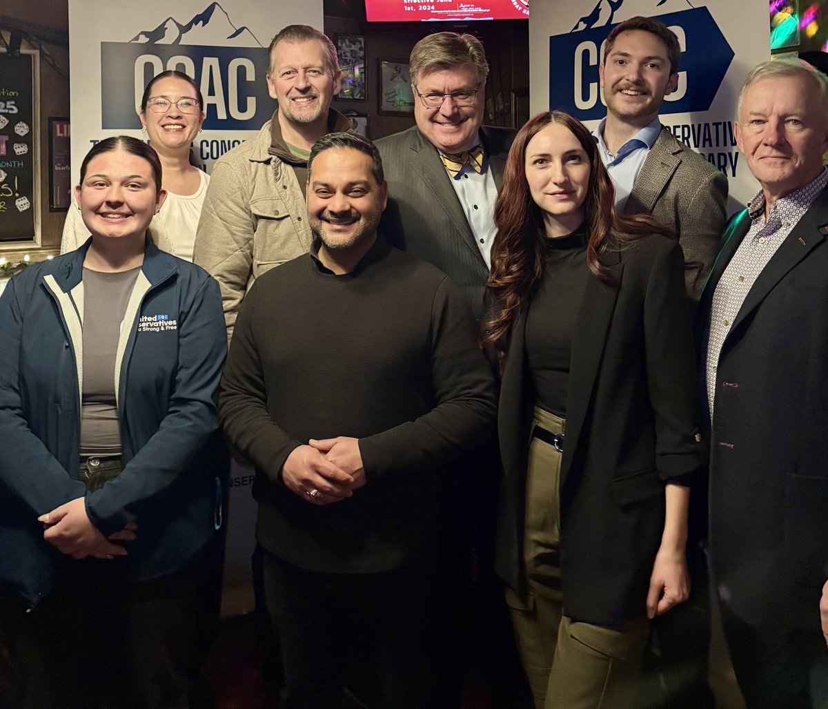 shuvmajumdar's tweet image. Christmas with the Campus Conservative Association of Calgary! 

As past president from a quarter-century ago, congratulations today on reclaiming your status as the largest campus club in Canada! 

Today, just as then, we stand united with unbreakable conviction and resolve to…