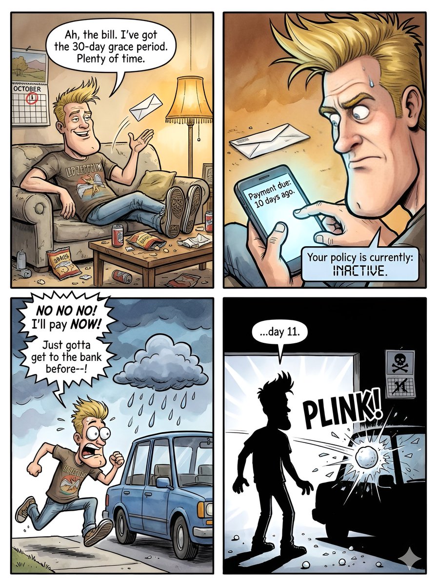 insurcative's tweet image. Insurance Policy - Grace Period Meme #insurancememe