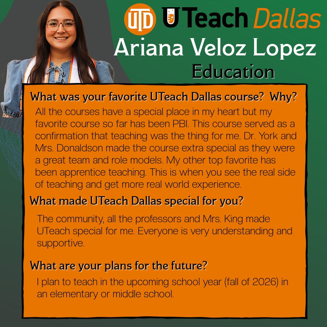 UTeachDallas's tweet photo. Celebrating our #UTeachDallas F25 #StemEd Minor #UTDgrad w/our Education &amp; MAT grads!
Cristina &amp; Andy completed their MAT in Sci Ed w/UTeach. C will be starting at #GarlandISD in Jan. A is completing math &amp; CS certif &amp; looking for job. 
Ariana &amp; Hongri will be teaching in fall. https://t.co/plK6xpCqjz