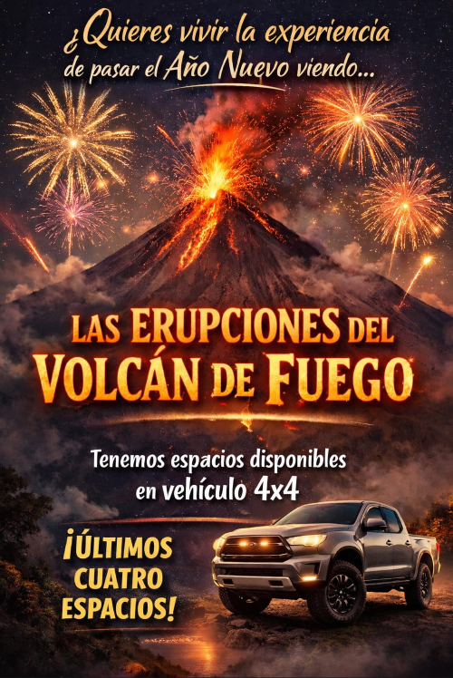 Get to the ACATENANGO in our 4x4 and enjoy the real firework :-)   More info >+502 53085106 ( WhatsApp)
