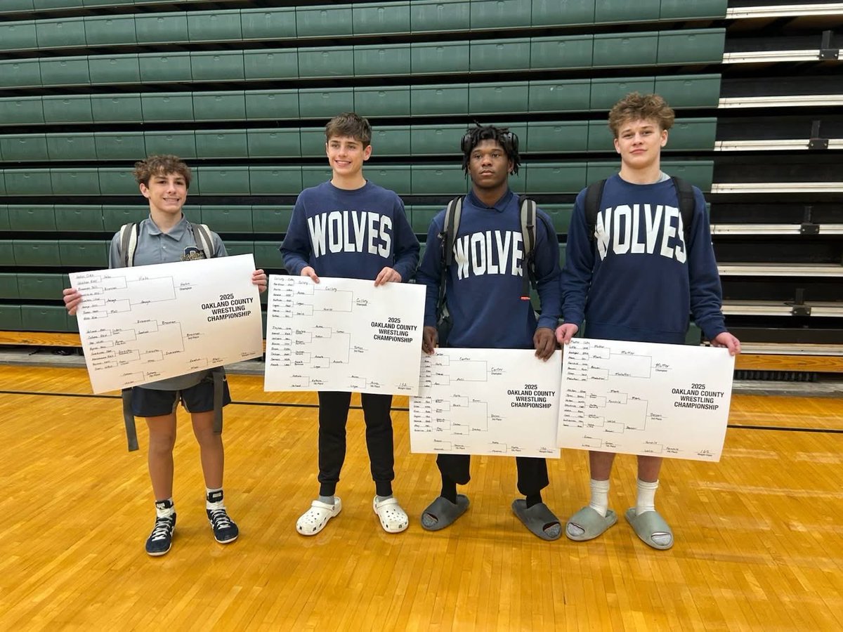 CLKWrestling's tweet photo. OAKLAND COUNTY

106 Hahn CHAMP
120 Wilson 4th
132 Culloty CHAMP
138 Goldstein 4th
144 Peruski 6th 
150 Carter CHAMP
157 Marino 6th
165 Mutter CHAMP
190 Setter 2nd

Team: 2nd 

#GoWolves https://t.co/80Cuymp0TR