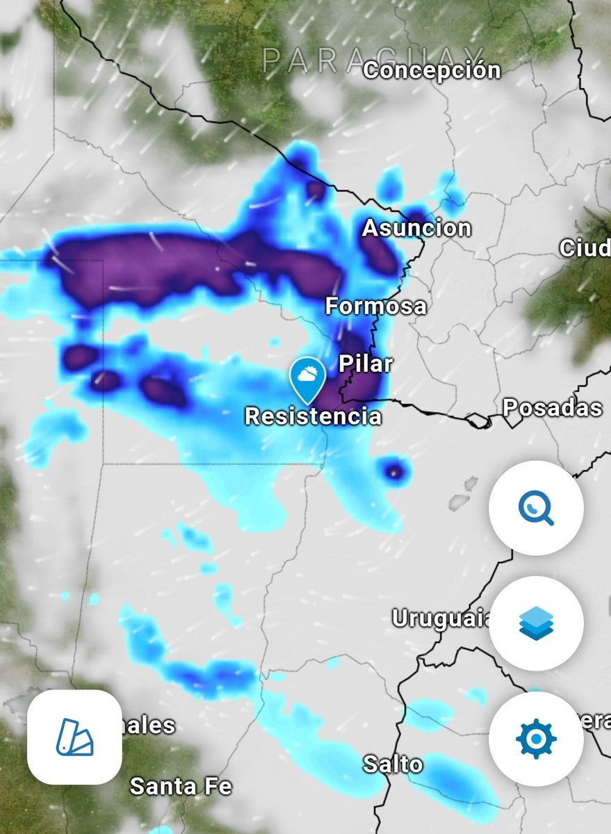 Así estamos ahora en el nordeste. Se viene la lluvia después de un par de días de calor intenso.
Relámpagos por todos lados, atentos al <a href="/SMN_Argentina/">SMN Argentina</a> <a href="/chaco_met/">INFOMET CHACO</a>.