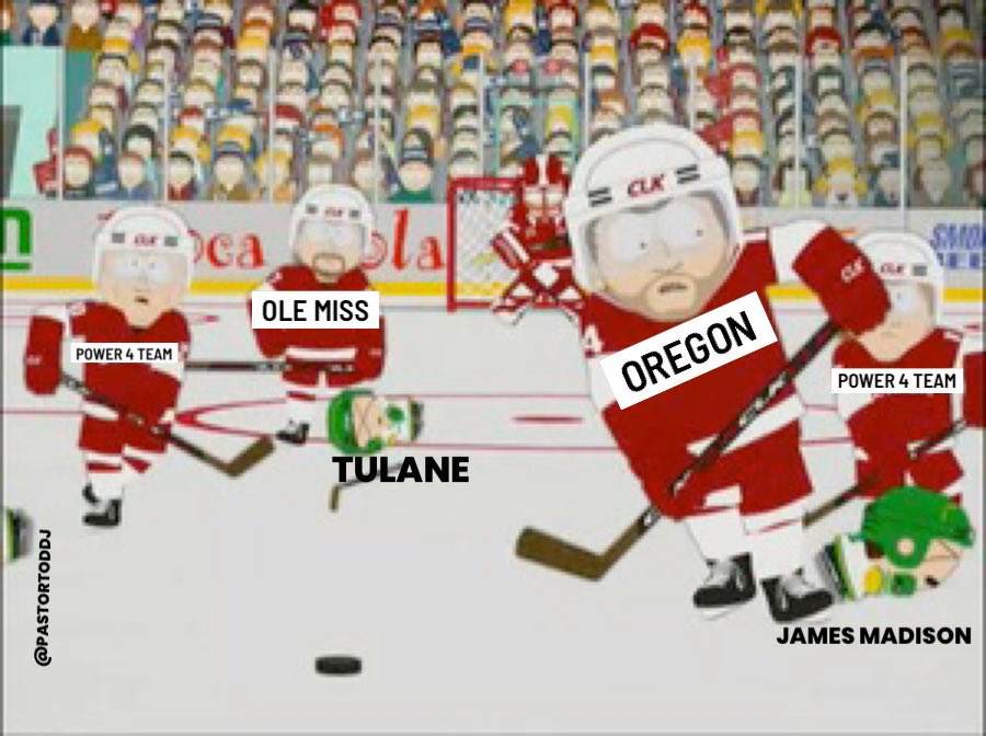 This what it’s been like watching <a href="/oregonfootball/">Oregon Football</a> vs <a href="/JMUFootball/">JMU Football</a> and <a href="/OleMissFB/">Ole Miss Football</a> vs <a href="/GreenWaveFB/">Tulane Football</a>. Top 12 teams next time please!  <a href="/CFBPlayoff/">College Football Playoff</a> <a href="/NCAA/">NCAA</a> <a href="/slmandel/">Stewart Mandel</a>