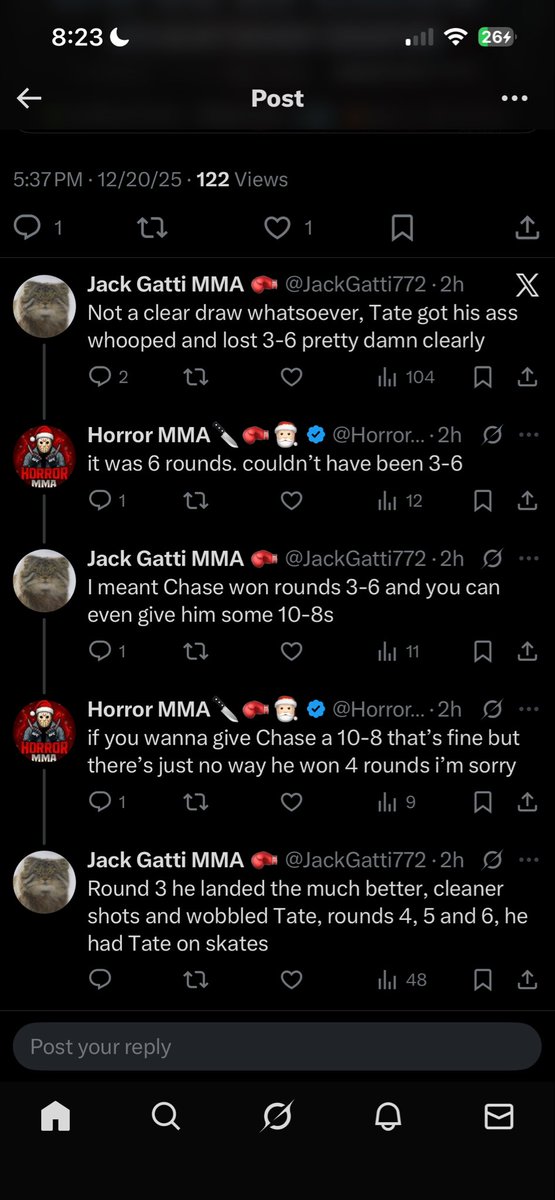 Mfers arguing over the winner of “Tate vs Demoor” 😭🙏