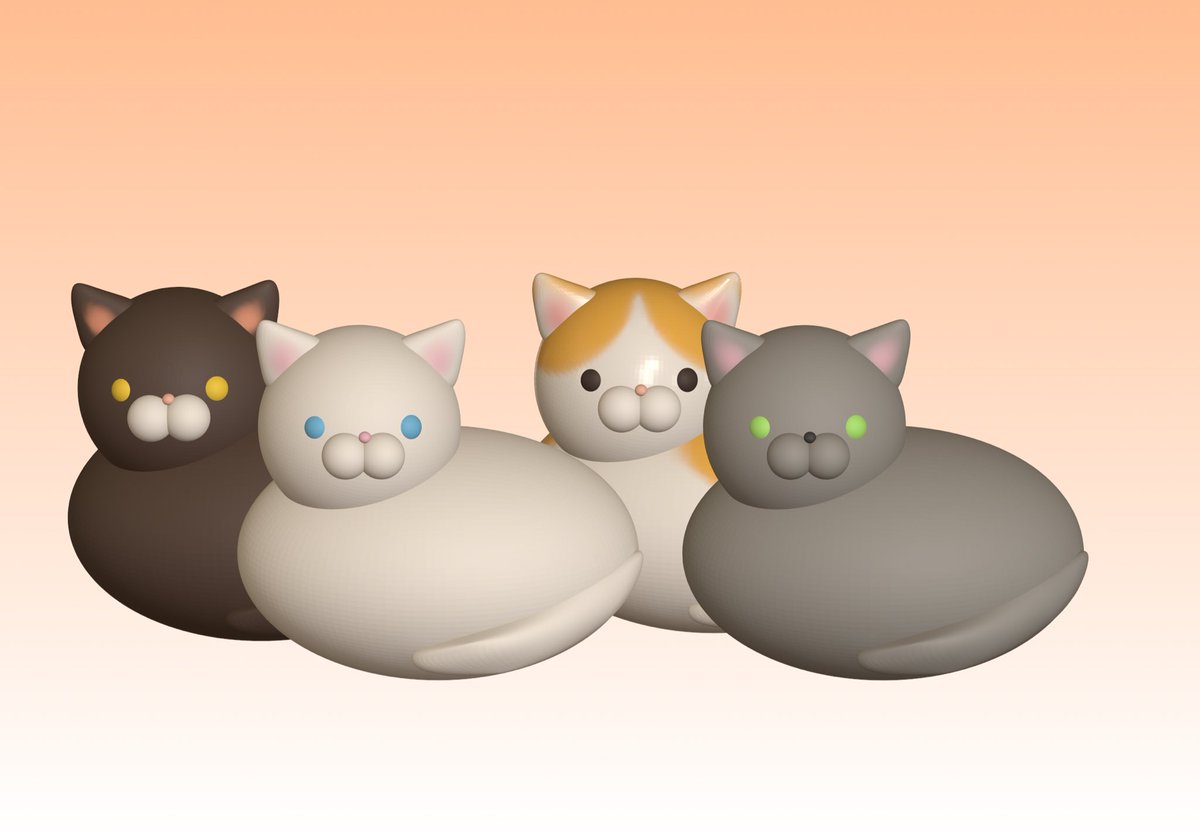 Danboru_Lab's tweet image. ゲムマ新作の「ネココマ」づくりに挑戦中です！とりあえず好みの形にはなったけど、このままだと出力したときに耳がポキッといきそう…笑
ここから「みっちり感」と「強度」を両立させるために、耳を太くしたり改良していきます。お楽しみに🐾

#ゲームマーケット #自作ボードゲーム #NomadSculpt