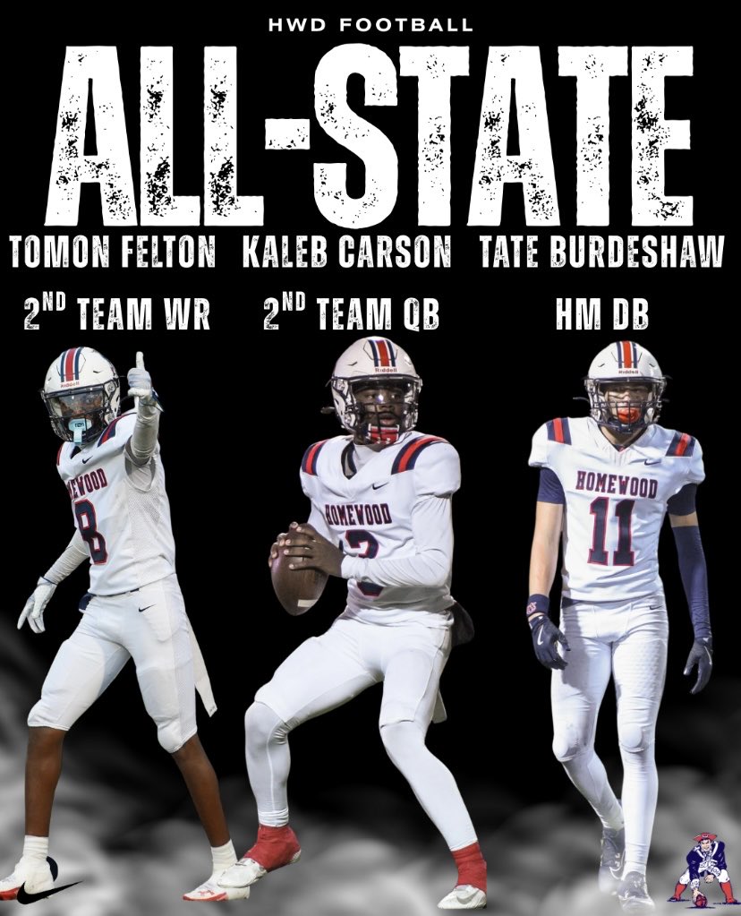HWD_Football's tweet image. Congratulations @TomonFelton6 @TateBurd17 @Kalebcarson_3  #WeAreHWD