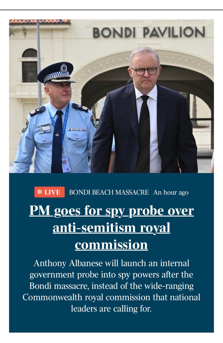 ScoMo30's tweet image. Not good enough!

The victims of this extreme Islamist terrorist attack deserve better than this - so does the Australian Jewish Community - so do all Australians. 

Fix it and call a full Commonwealth led Royal Commission that specifically deals with the rise of antisemitism in…