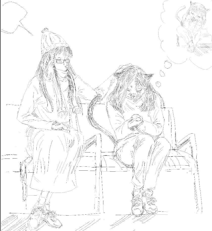 Laylinespost's tweet image. Sad cat girl hours