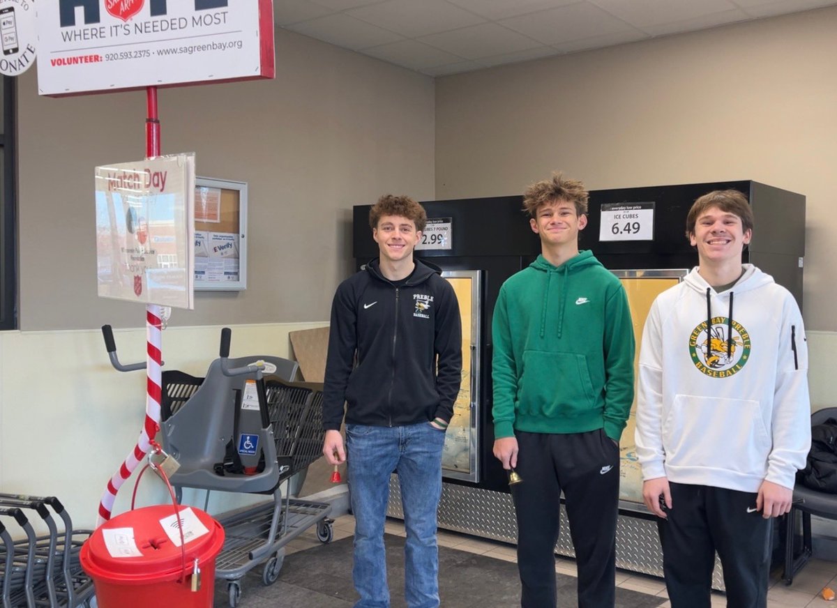 BaseballPreble's tweet image. Thank you to all of the Preble baseball players that helped out today ringing bells for Salvation Army! Great job representing our school, your families and helping out our community! We’re proud of you for your service!