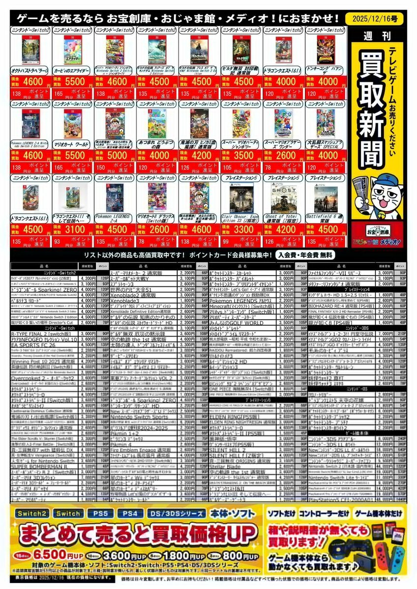 ✨買取情報✨ 【Switch】-12/21時点,完品価格- Pokemon LEGENDS Z-A