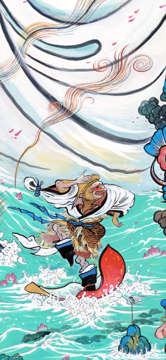 南海图

（赛太岁、熊罴怪、龍女、观世音、木叉、驼瓶乌龟、行者、灵感大王、善才童子/红孩儿）

#illustration  #pen  #絵 #芸術 #1日1絵 #絵画  #漫画 #創作 #插畫 #painting #fineart #イラスト #イラストレーション #絵描きさんと繫がりたい  #绘画 #插画