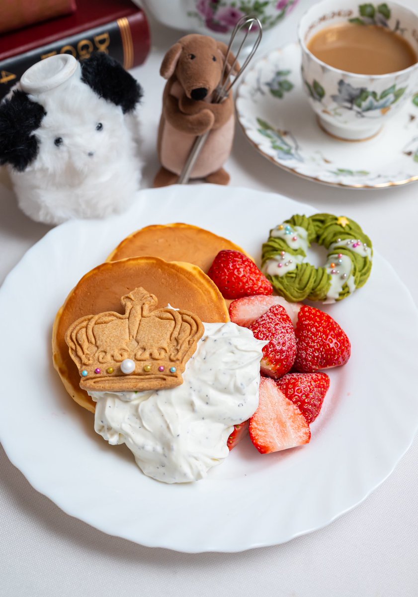 アールグレイクリームと苺のパンケーキ
ちょっとクリスマス気分な、おうち喫茶