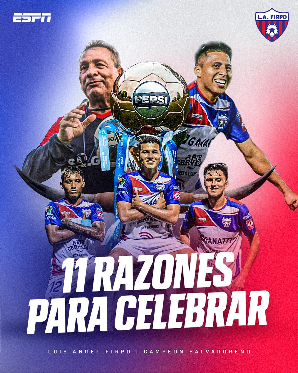 🇸🇻🏆LA FIESTA ES PAMPERA EN EL SALVADOR🔥

🔵🔵Luis Ángel Firpo venció a Alianza para conseguir el título 1️⃣1️⃣

El tico Marvin Solano llegó y se acabó la espera de 12 años para los Toros de Usulután 🐂
