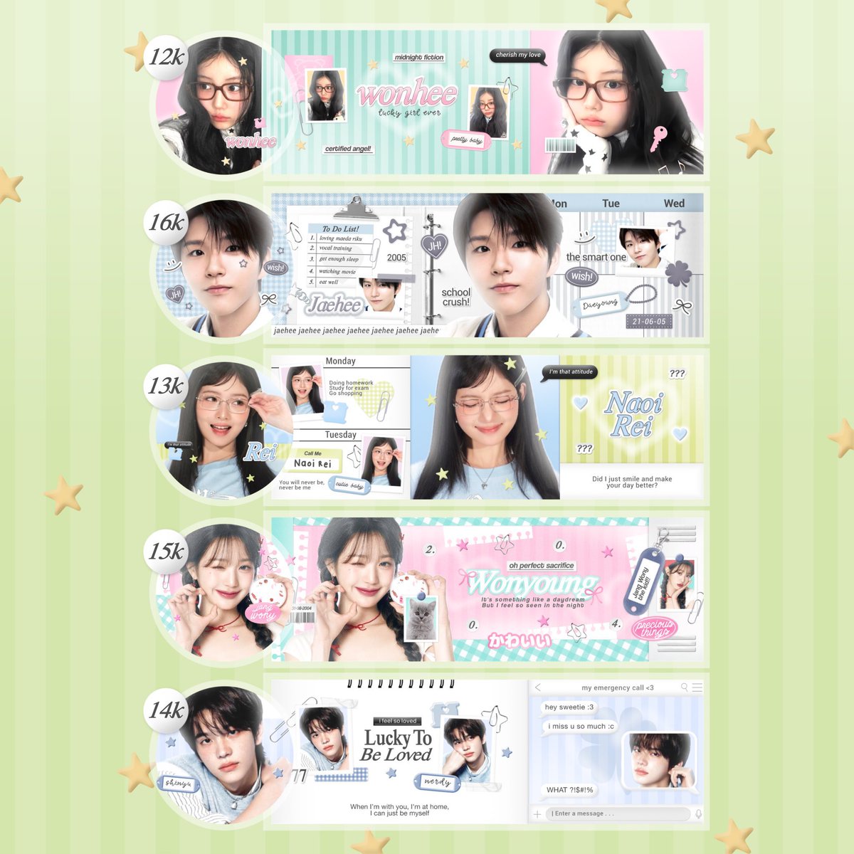 cravitiezz's tweet image. help repost thank you! 💗🍀

halo semuaa! aku kembali lagi ya open layout by request untuk semua catalog dibawah ini :D

🗓️ : start from now
💭 : order by dm 

untuk catalog dan form lengkapnya ada dibawah yaa! happy jajaank 🫶🏻
#zonaba #zonauang