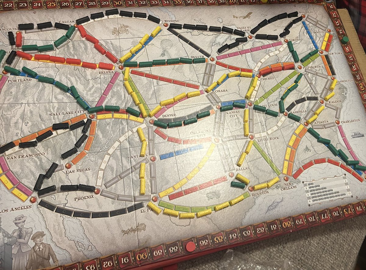 My sister-in-law and her husband &amp; my wife and I love playing board games together.

Always competitive.

Except for the last 20+ games of Ticket To Ride…

I’ve won every single one

That streak didn’t end tonight

Literally never gets old

However, accepting new board game recs