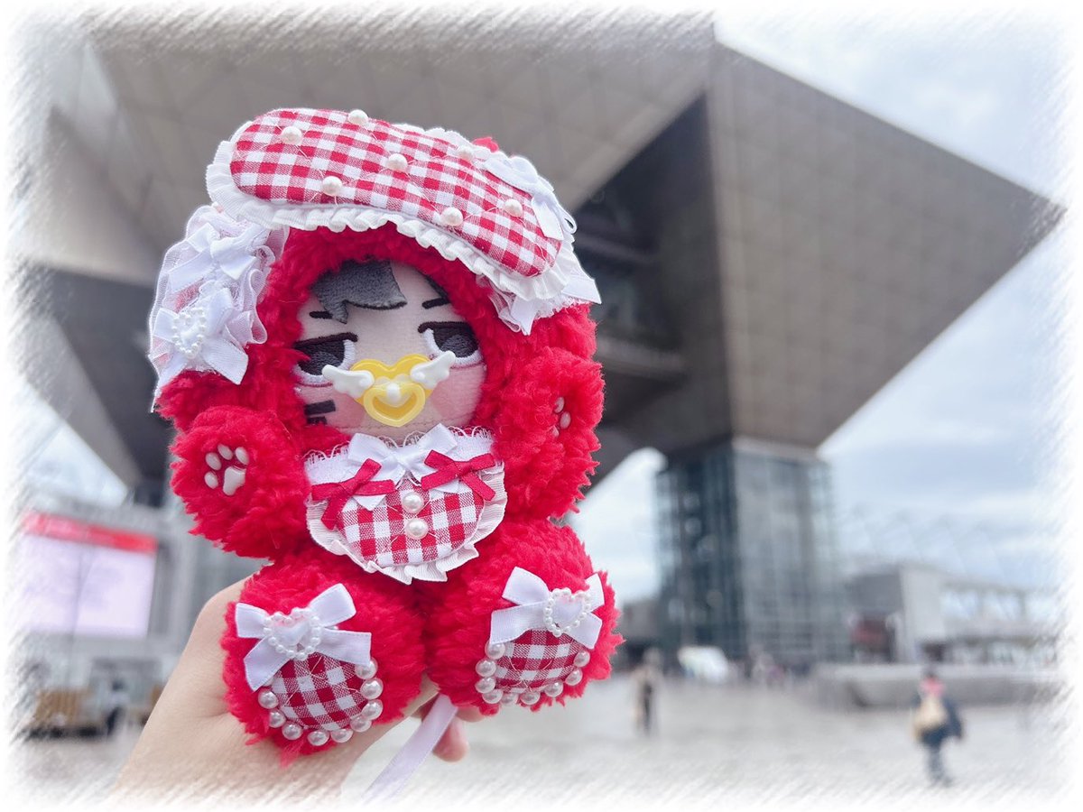 るりり♡ぬい服 20cmぬい服】リバーシブルマフラーのヌガー&キャラメルコーデ 20cm着せ