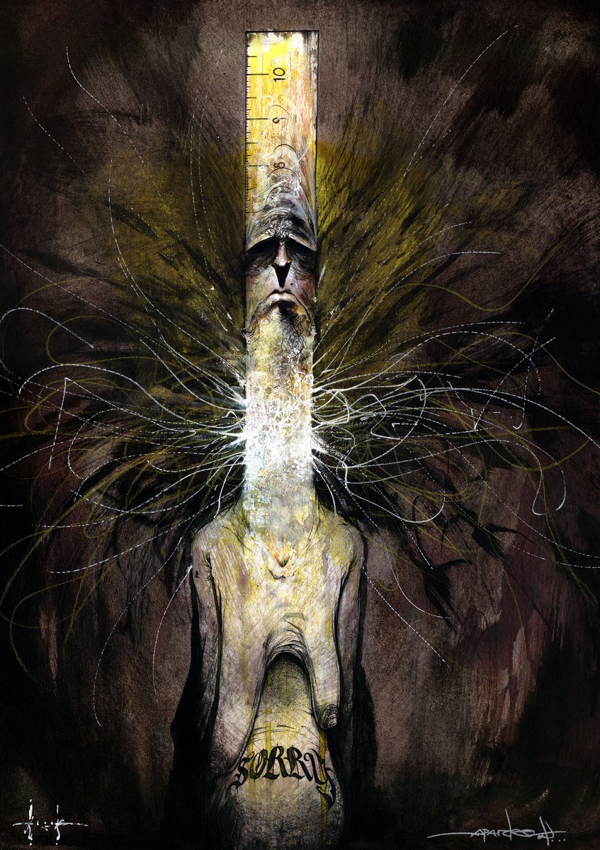alexpardee's tweet image. I wrote a tiny bit about my creative collaborations with #SamKieth over on my Substack, including this painting that he painted over my “Ruler of the World” drawing back in 2003. Still can’t believe this happened. So cool. open.substack.com/pub/alexpardee…