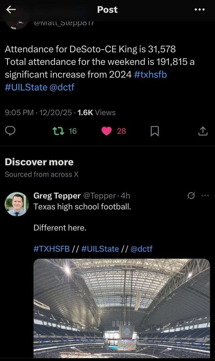Say it louder…Texas is different…it matters more…the significance is incredible for every School &amp; Community in the State! Long live education based athletics!! <a href="/OfficialTHSADA/">THSADA</a> <a href="/THSCAcoaches/">THSCA</a> <a href="/uiltexas/">Texas UIL</a> <a href="/Matt_Stepp817/">Matt Stepp</a> <a href="/AustinTGCA/">TGCA</a> <a href="/dctf/">Dave Campbell's — TexasFootball.com</a> <a href="/Tepper/">Greg Tepper</a> Support &amp; Strengthen!