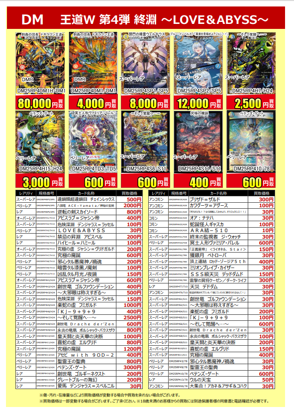 🔥買取表更新🔥 #デュエルマスターズ DM25RP-04『終淵～LOVE＆ABYSS