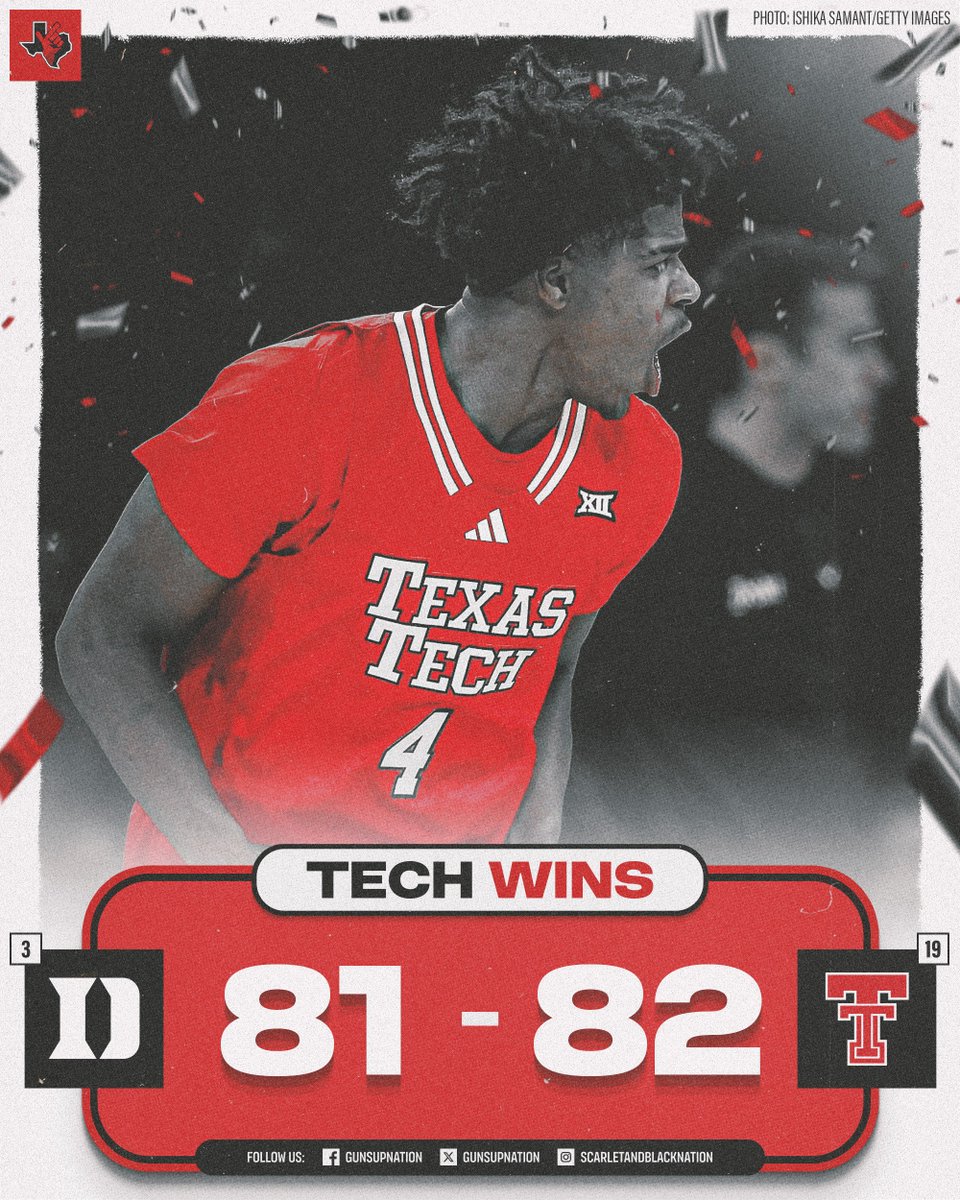 gunsupnation's tweet image. RED RAIDERS BATTLE BACK TO TAKE DOWN NO. 3 DUKE!!!!!!