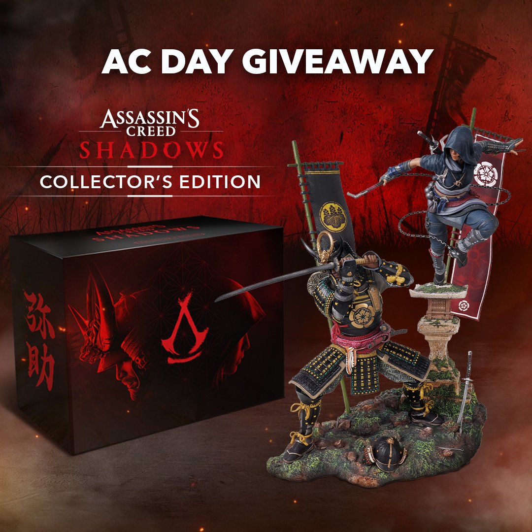 We're giving away something extra special for #ACDay!

Tell us your favorite Assassin’s Creed game in the replies for a chance to win a Collector’s Edition of Assassin’s Creed Shadows.

Only one entry per person per platform will be accepted.
