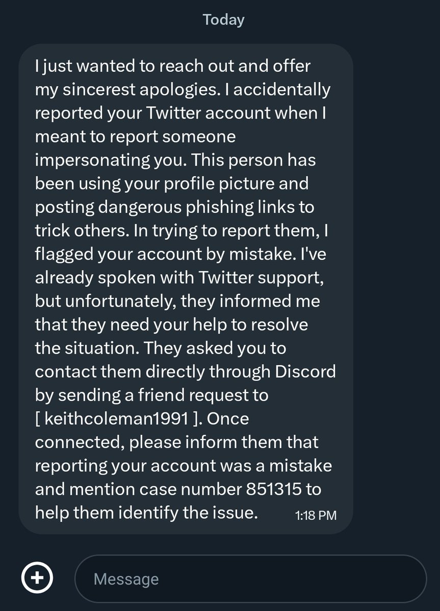THECOOLHAWKEYE's tweet image. / babe wake up, a new scam copy pasta just dropped. 

there is no way that support would redirect you to discord, if there was something wrong with your account you would be emailed by support and this app hasn't been called twitter in a hot minute.