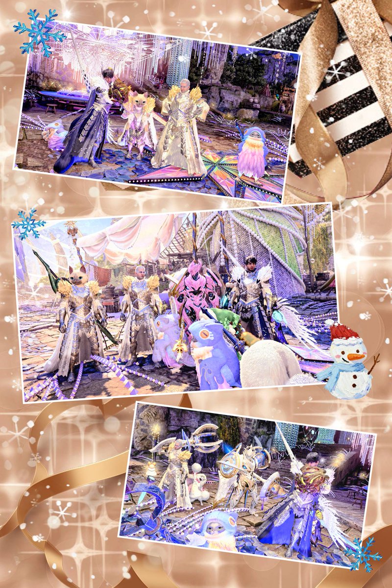 #モンハンワイルズ
金曜日夜は、ボヤッキーさんの配信に参加させて頂きました✨
イベクエわいわい狩りして🤣大集会場も楽しみ😆
皆でキラキラ✨️の重ね着となりました🥰🎄✨️(まさかの鉱石不足までお手伝い頂き🙏)(※キラキラコスモは、やまさんw誰か分からない🤣)
皆さんありがとうございました😊