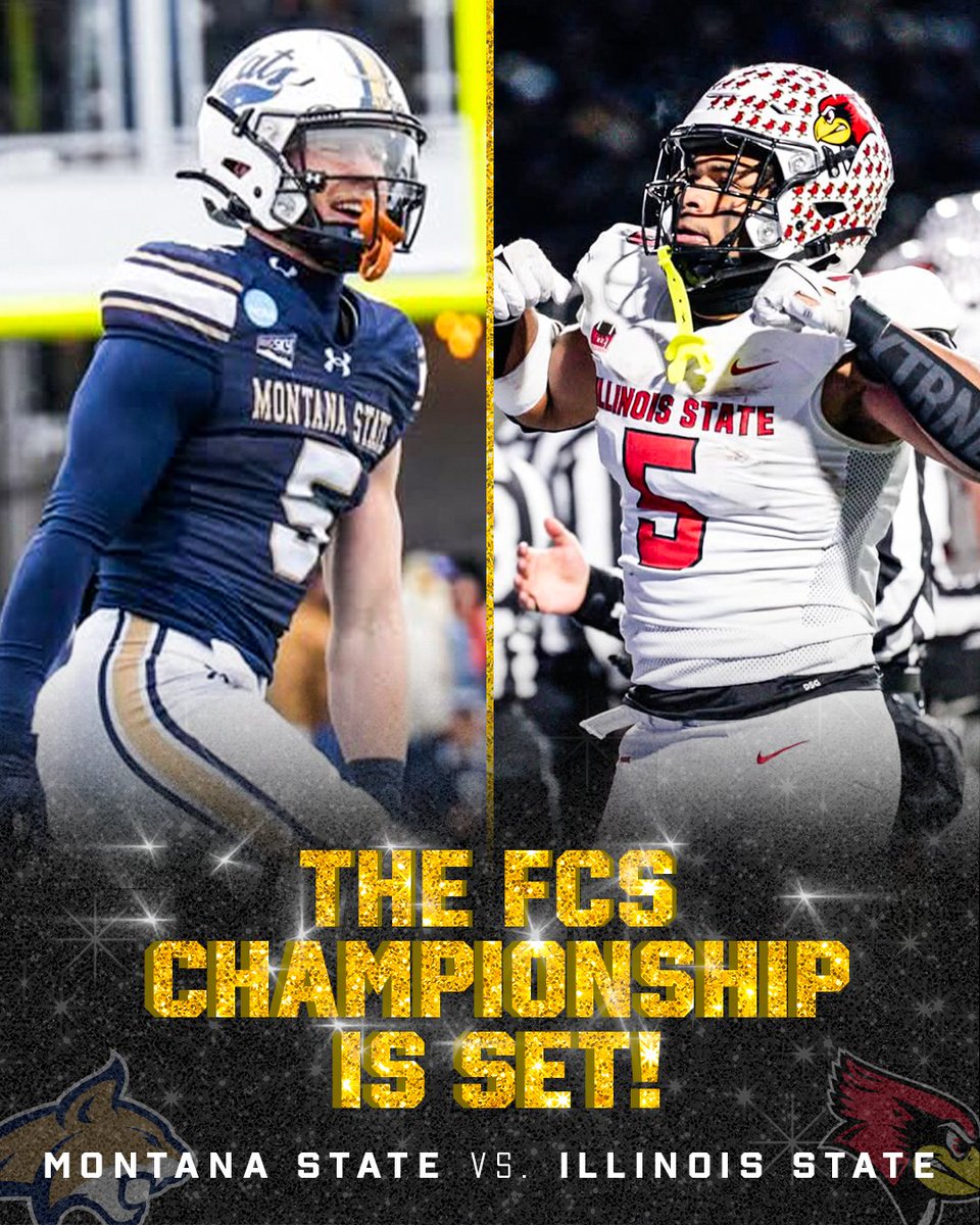 IT COMES DOWN TO THIS‼️ 

Which team do you have winning the FCS Championship? 🤔 

(via <a href="/ISURedbirds/">Illinois State Athletics</a>, <a href="/MSUBobcats_FB/">Montana State Football</a>)