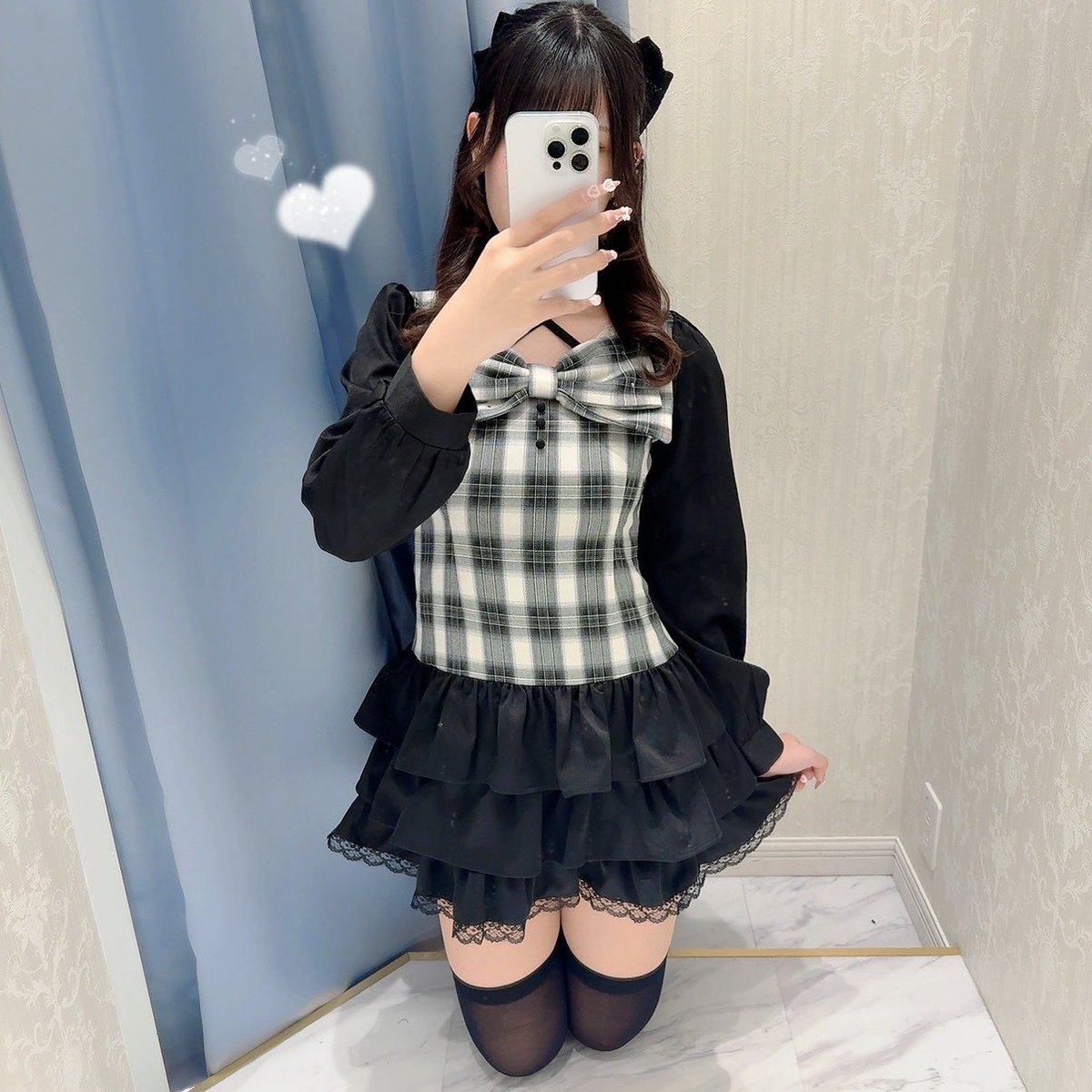 evelyn大阪店⛄️ ♡ティアードリボンOP color:CK/千鳥 price:¥11,800