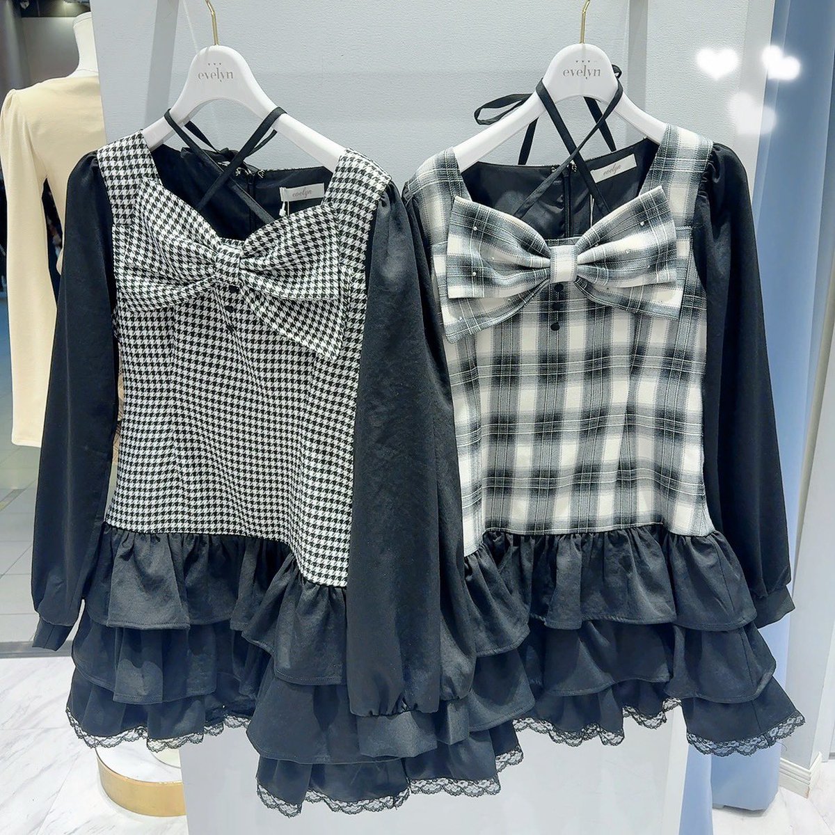 evelyn大阪店⛄️ ♡ティアードリボンOP color:CK/千鳥 price:¥11,800