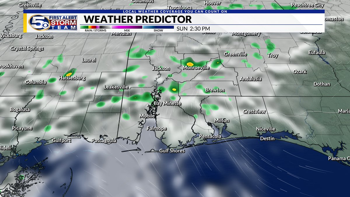 A few quick showers possible for your Sunday. This shouldn't ruin any sunday plans you have such as last minuet Christmas shopping.