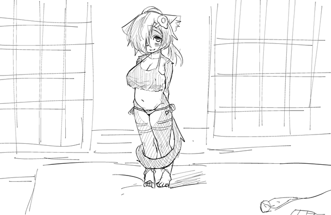 ケモ▢リ巨乳三毛猫ちゃん落書き
こう、これくらいが良い……何がとは言わないけど… 