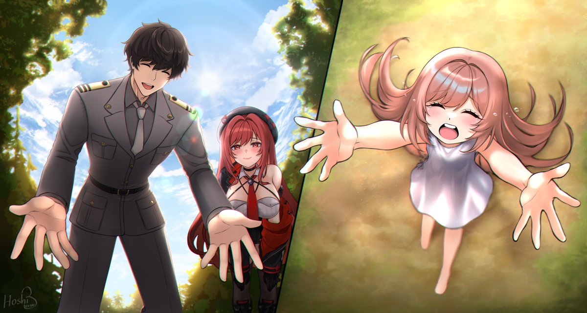 hoshiberuu's tweet image. When the Four Beasts bring your daughter to visit you when you're up on the surface.

#NIKKE #NIKKECREATOR #NIKKEfanart