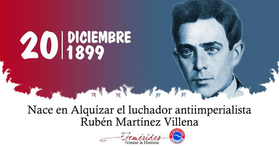 El 20 de diciembre de 1899: Nace en Alquizar, actual provincia de Artemisa, el destacado poeta y revolucionario Rubén Martínez Villena.
#LaHabanaViveEnMí