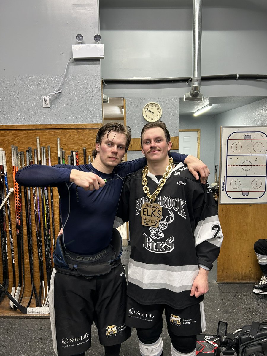 shellbrook_elks's tweet image. After brief hiatus WE ARE BACK on. The boys woke up and decided to play after going down 5-1 in the first and coming back to win 6-5 vs Hague. Big Horn goes to the Flodell brothers. Solid 2 way game from big bro and a Hatty for lil bro. We’re back Jan 3 and home vs Rosthern.