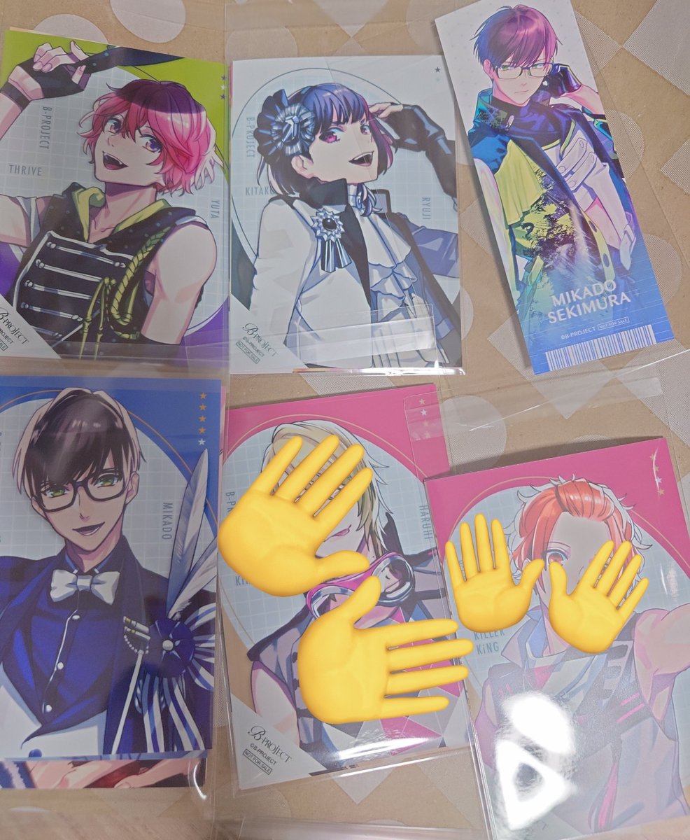 kotobukii_sh's tweet photo. 交換】B-PROJECT Bプロ 10th Memory POP UP SHOP  ポプア 10周年  ブロマイド　特典　サママリ　KoC
譲→是国、阿修、愛染、釈村、不動、殿、唯月
求→金城(KoC>サママリ)
愛染KoCは金城KoCとの交換のみ
写真にはございませんが、2枚在庫ございます
都内手渡し、郵送 https://t.co/Y88Kt26oVL