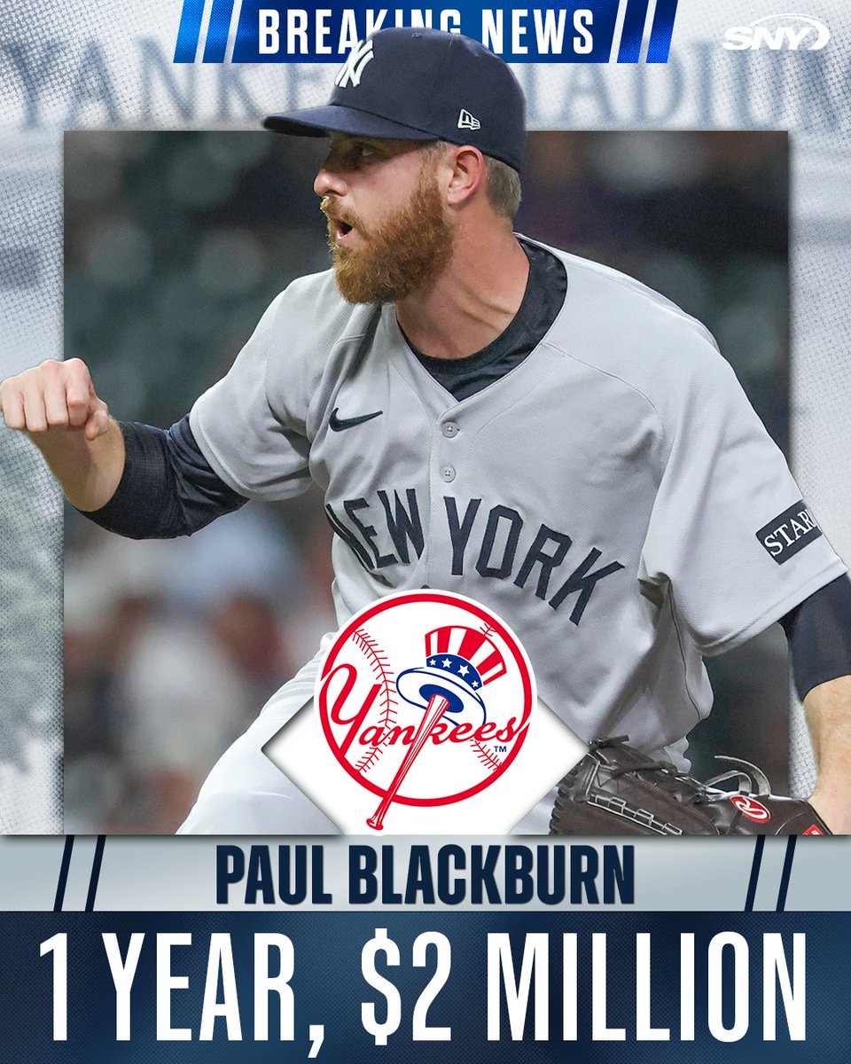 snyyankees's tweet image. Per @JonHeyman, the Yankees are bringing back Paul Blackburn. @GaryHPhillips reports that the deal is for $2 million guaranteed.

Blackburn pitched to a 6.23 ERA in 15 appearances with the Mets and Yankees last season.