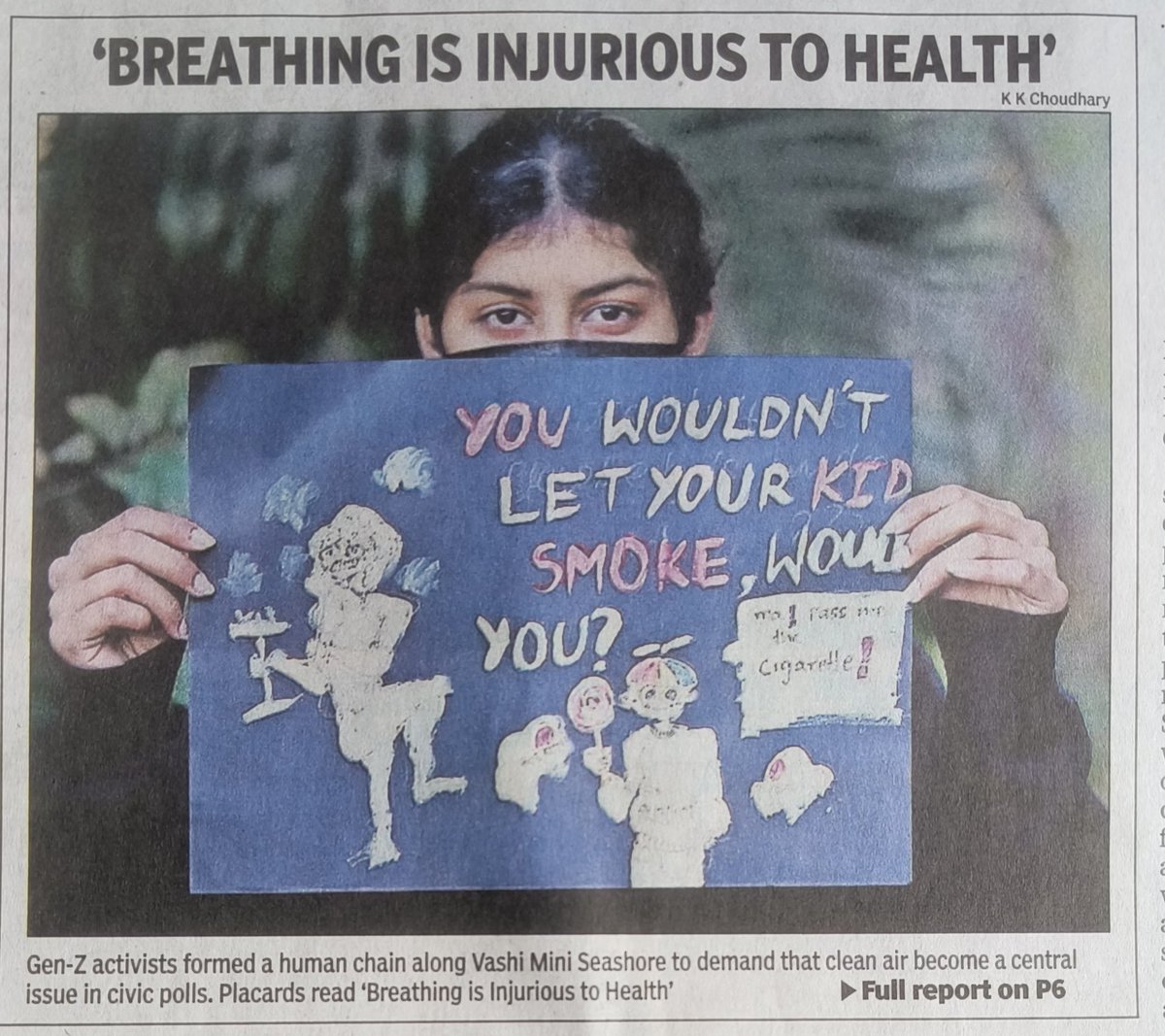 MumbaiMuchMuch's tweet image. GenZ leads Human Chain to express concern over air pollution and biodiversity destruction